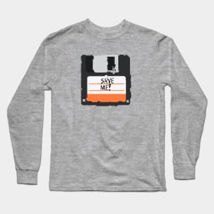 Retro Save me Floppy Disk - Distressed Grunge Long Sleeve T-Shirt